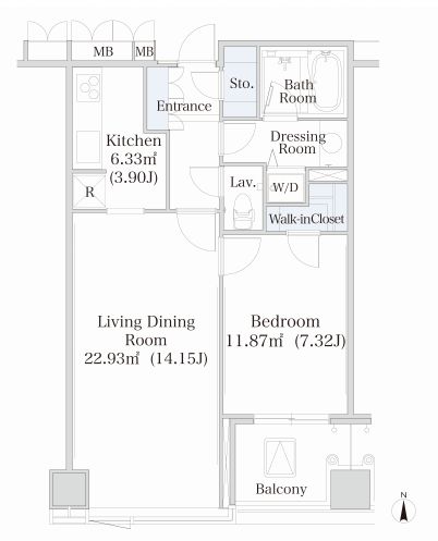 大井町ハイツ 1201 間取り図