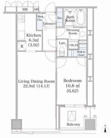 大井町ハイツ 1207 間取り図
