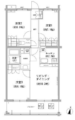 ヒューリックコート雪が谷 308 間取り図