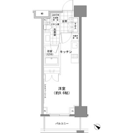 パークハビオ人形町 1002 間取り図