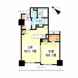 LaSante五反田 14F1 間取り図