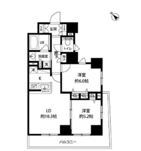 ルクレ日本橋馬喰町 1001 間取り図