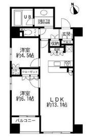 グランカーサ銀座イースト 10F2 間取り図