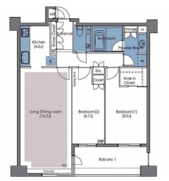 グレンパーク駒場 9階 間取り図