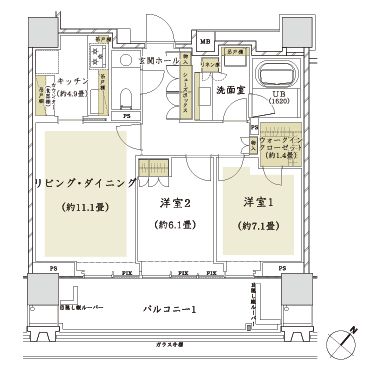 ザ・パークハウスグラン千鳥ヶ淵 3階 間取り図