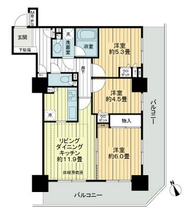 ライオンズタワー池袋 8階 間取り図