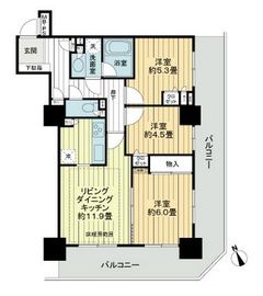 ライオンズタワー池袋 8階 間取り図