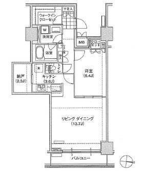 ブリリアイスト東雲キャナルコート 1225 間取り図