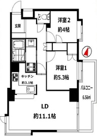 ウィン麻布十番ハラビル 9階 間取り図