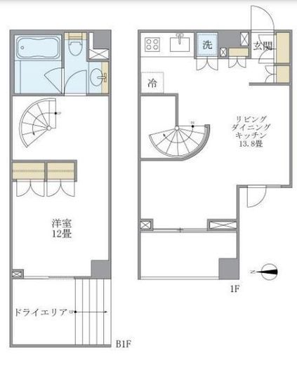ブリリアイスト代々木上原 105 間取り図