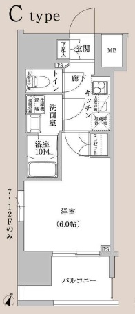 ラクラス幡ヶ谷 1105 間取り図