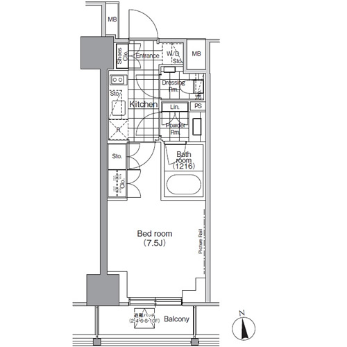 パークハビオ門前仲町 602 間取り図