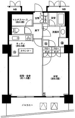 ストーリア品川 1605 間取り図