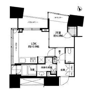 ザ・パークハウス三軒茶屋タワー 19階 間取り図