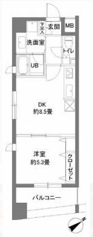 カスタリア新御茶ノ水 602 間取り図