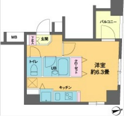 カスタリア新富町3 204 間取り図