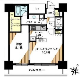 カテリーナ三田タワースイート ウエストアーク 9階 間取り図