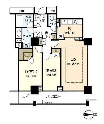 キャナルワーフタワーズイーストタワー 8階 間取り図