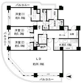 リバーポイントタワー 3607 間取り図