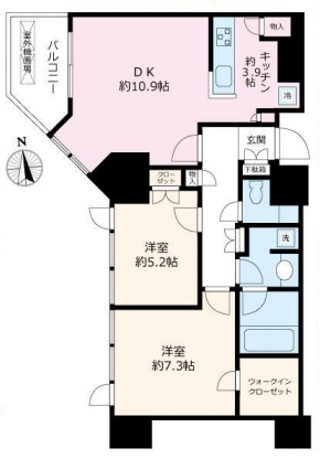 プラウドタワー白金台 15階 間取り図