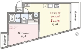 グランドハウス中目黒 203 間取り図