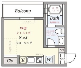 グランドハウス中目黒 205 間取り図