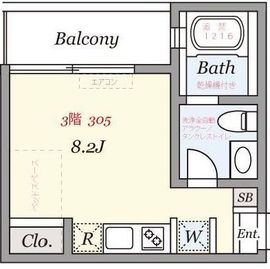 グランドハウス中目黒 305 間取り図