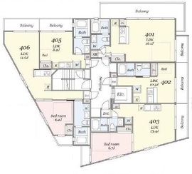 グランドハウス中目黒 401 間取り図