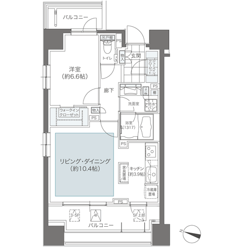 メゾンカルム本郷 202 間取り図