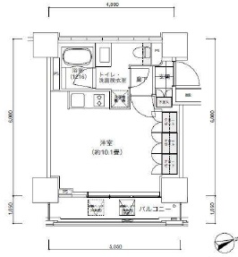 パークキューブ愛宕山タワー 1306 間取り図