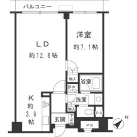 ルシマン月島 1004 間取り図