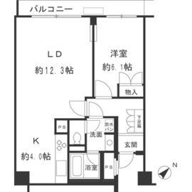 ルシマン月島 1005 間取り図