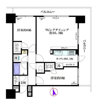 フェイバリッチタワー品川 11階 間取り図