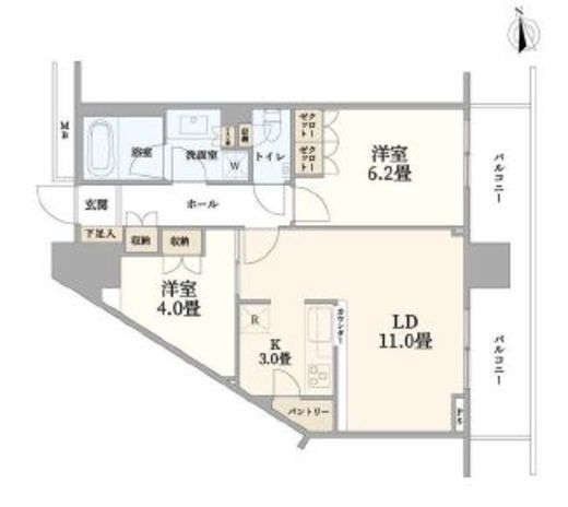 プリズムタワー 25階 間取り図