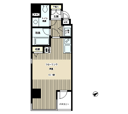 テラス麻布十番 202 間取り図