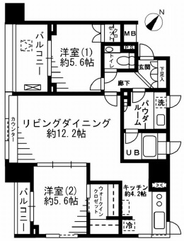 レジディア勝どき 605 間取り図