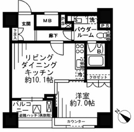 レジディア勝どき 404 間取り図