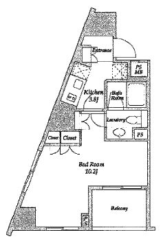 パークアビタシオン麻布十番 1203 間取り図