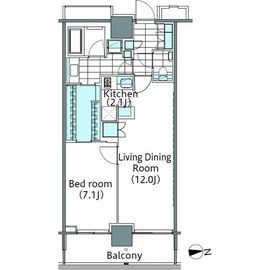 コンフォリア新宿イーストサイドタワー 2214 間取り図