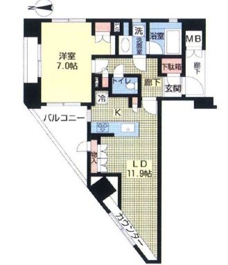 マジェスティハウス新宿御苑パークナード 8階 間取り図
