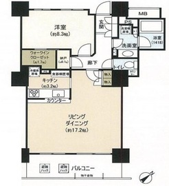 パークタワー東中野 8階 間取り図