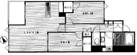 ミッドガーデン赤坂氷川 3階 間取り図