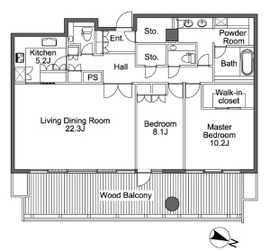 北の丸スクエア ザ・テラス 2603 間取り図