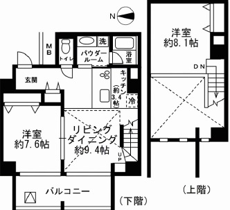 NTPRレジデンス芝浦 302 間取り図