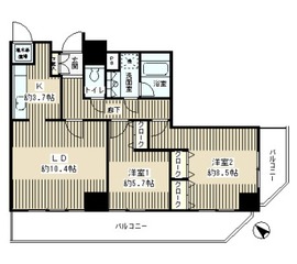 トレステージ目黒 1403 間取り図