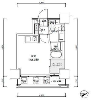 パークキューブ愛宕山タワー 305 間取り図