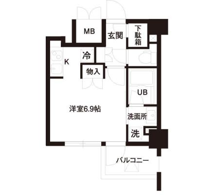 レジディア白金高輪 702 間取り図
