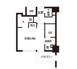 レジディア白金高輪 702 間取り図