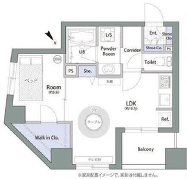 アムス八丁堀1 1103 間取り図