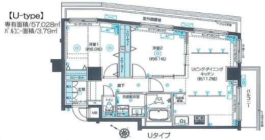 ZOOM目黒不動前 7階 間取り図
